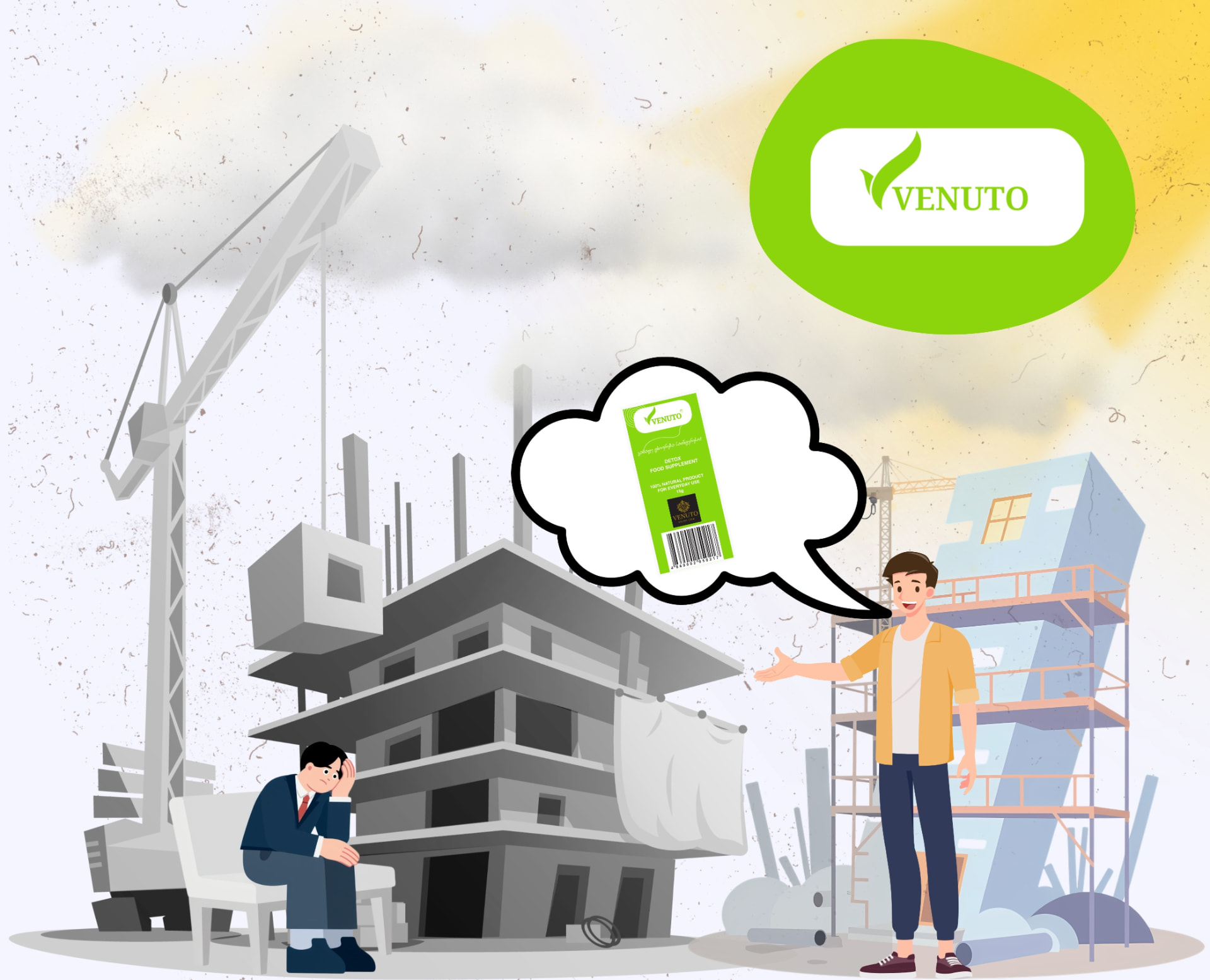 VENUTO informational illustration about social and personal difficulties